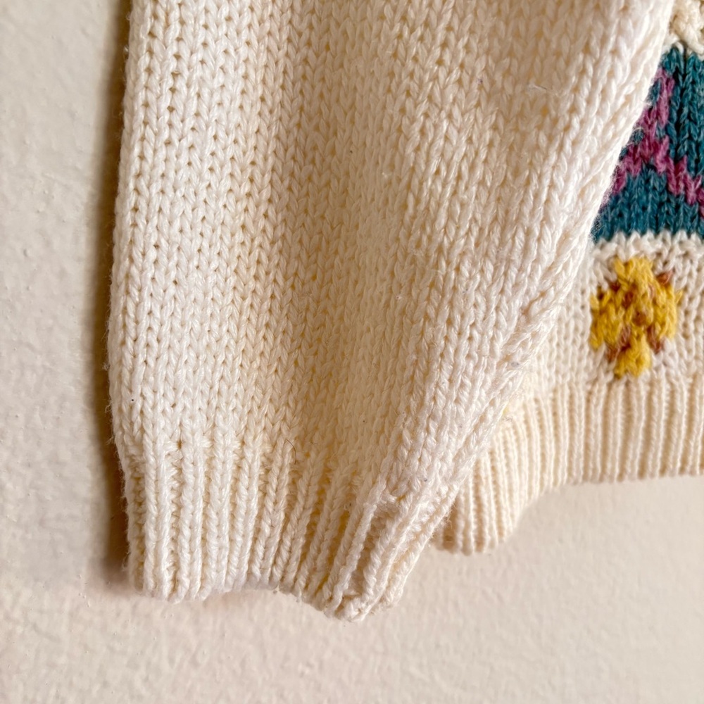 Vintage Hand Knit Mockneck Sweater - Picture 3 of 7